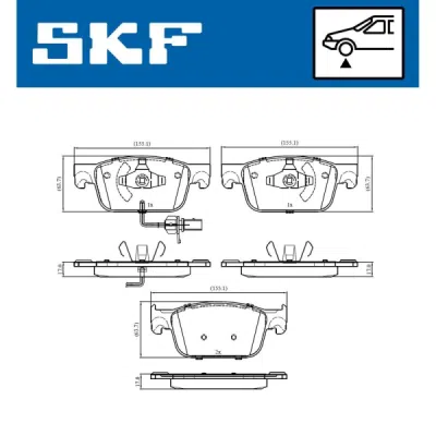 Set placute frana SKF VKBP 80250 E