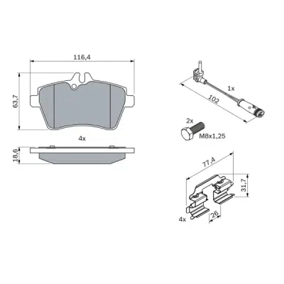 Set placute frana BOSCH 0 986 494 290