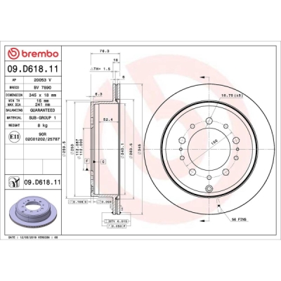 Disc frana BREMBO 09.D618.11