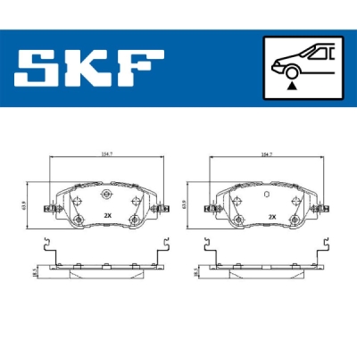 Set placute frana SKF VKBP 81348