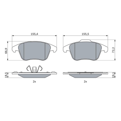 Set placute frana BOSCH 0 986 424 986