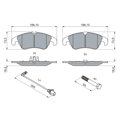 Set placute frana BOSCH 0 986 494 259