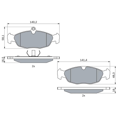 Set placute frana BOSCH 0 986 460 938