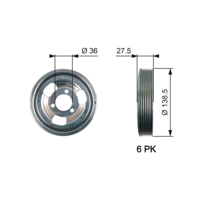 Fulie curea, arbore cotit GATES TVD1117