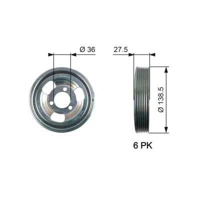 Fulie curea, arbore cotit GATES TVD1117