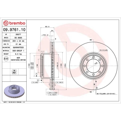 Disc frana BREMBO 09.9761.10