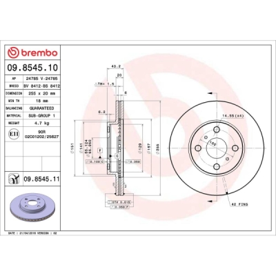 Disc frana BREMBO 09.8545.11