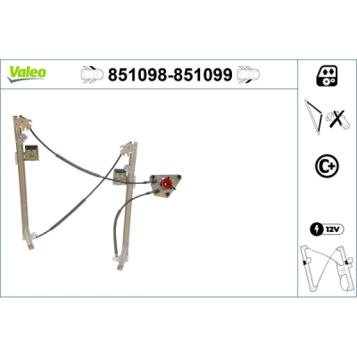 Mecanism actionare geam VALEO 851098