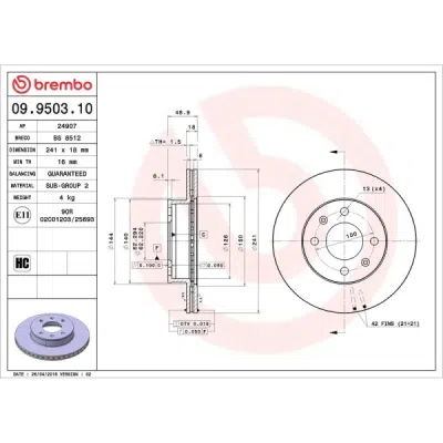 Disc frana BREMBO 09.9503.10