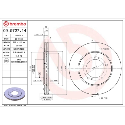 Disc frana BREMBO 09.9727.14