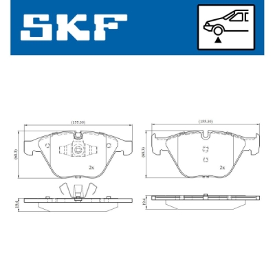 Set placute frana SKF VKBP 80159