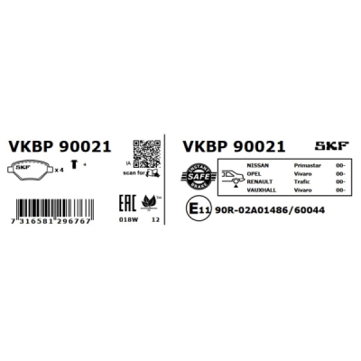 Set placute frana SKF VKBP 90021