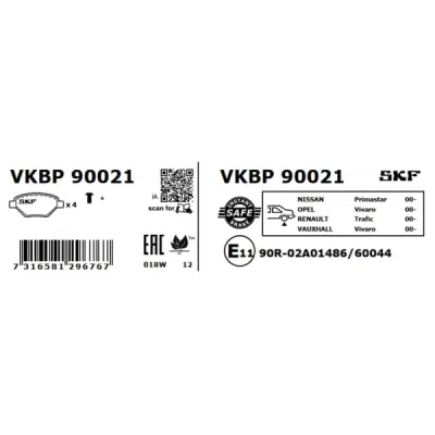 Set placute frana SKF VKBP 90021