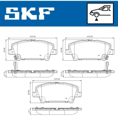 Set placute frana SKF VKBP 80195 A