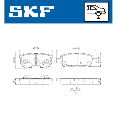 Set placute frana SKF VKBP 90416 A