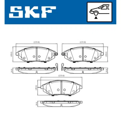 Set placute frana SKF VKBP 80305 A
