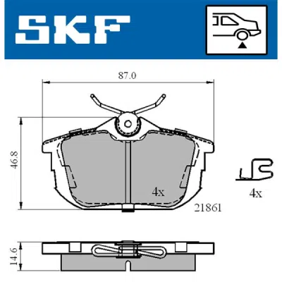 Set placute frana SKF VKBP 90160 A