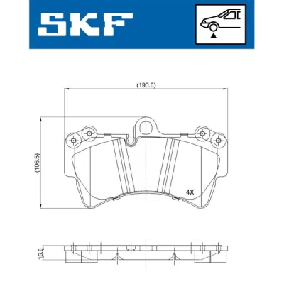 Set placute frana SKF VKBP 80370