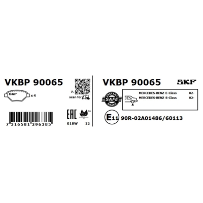 Set placute frana SKF VKBP 90065