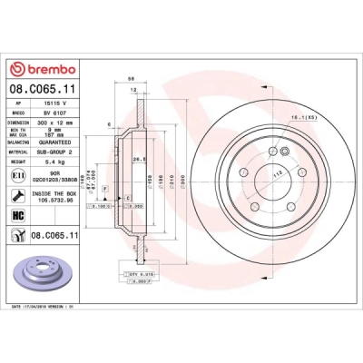 Disc frana BREMBO 08.C065.11