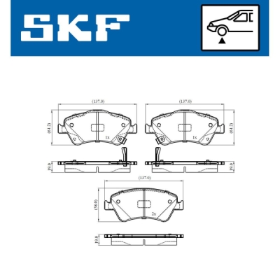 Set placute frana SKF VKBP 80437 A