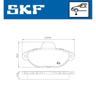 Set placute frana SKF VKBP 80087 E