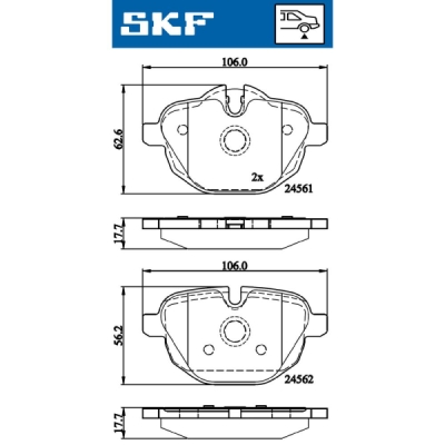 Set placute frana SKF VKBP 90075
