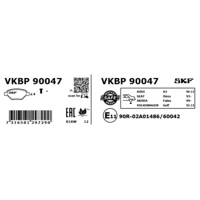 Set placute frana SKF VKBP 90047
