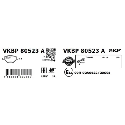 Set placute frana SKF VKBP 80523 A
