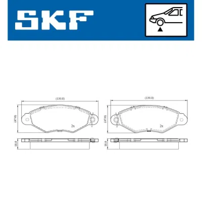 Set placute frana SKF VKBP 80119 E