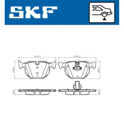 Set placute frana SKF VKBP 90316