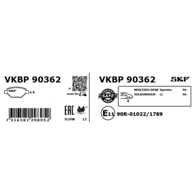 Set placute frana SKF VKBP 90362