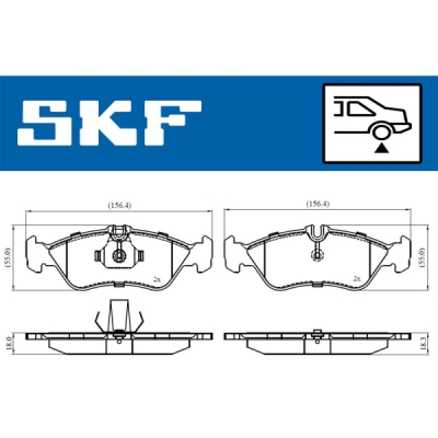Set placute frana SKF VKBP 90362