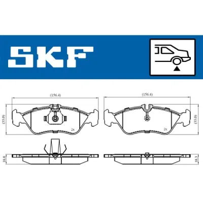 Set placute frana SKF VKBP 90362