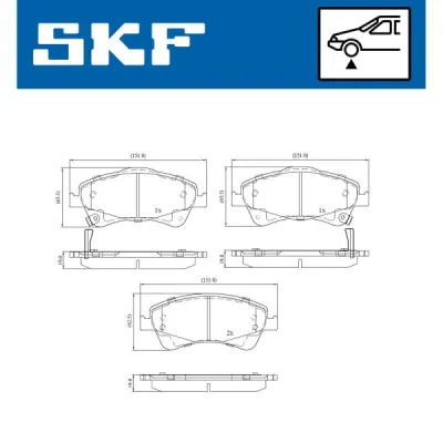 Set placute frana SKF VKBP 80167 A