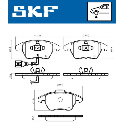 Set placute frana SKF VKBP 80007 E