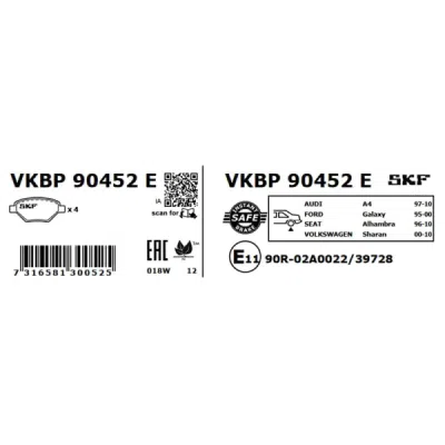 Set placute frana SKF VKBP 90452 E
