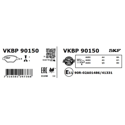 Set placute frana SKF VKBP 90150