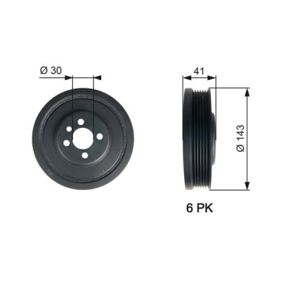 Fulie curea, arbore cotit GATES TVD1001