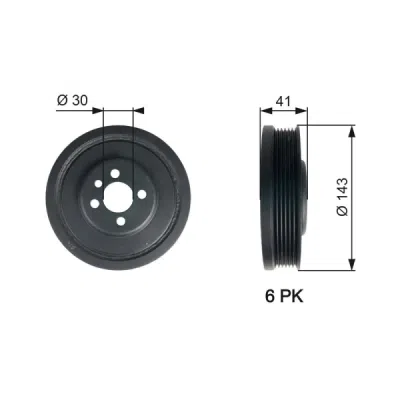 Fulie curea, arbore cotit GATES TVD1001