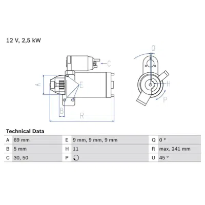Demaror BOSCH 0 986 022 020