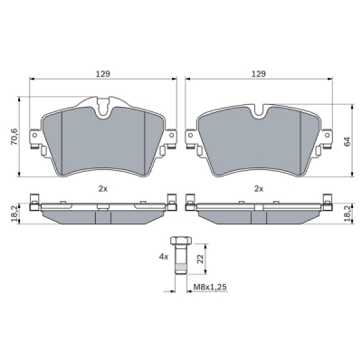 Set placute frana BOSCH 0 986 494 736