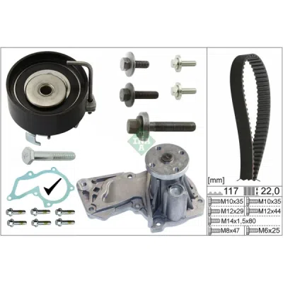 Set pompa apa + curea dintata INA 530 0495 30