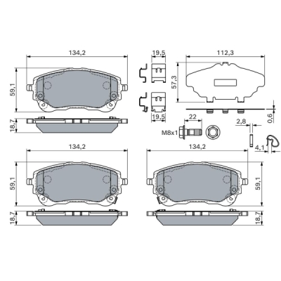 Set placute frana BOSCH 0 986 460 149