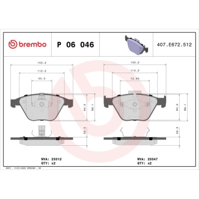 Set placute frana BREMBO P 06 046