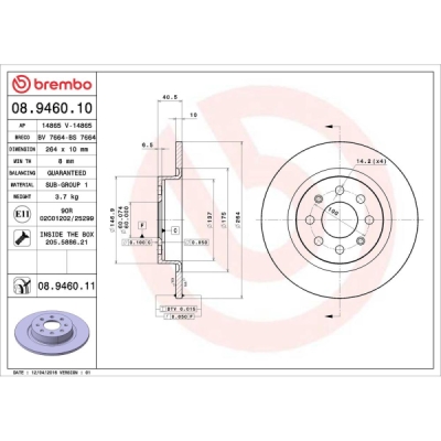 Disc frana BREMBO 08.9460.11