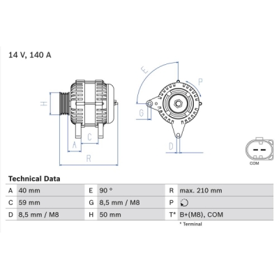 Generator / Alternator BOSCH 0 986 081 340