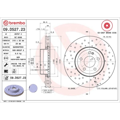 Disc frana BREMBO 09.D527.23