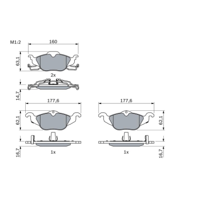 Set placute frana BOSCH 0 986 424 456