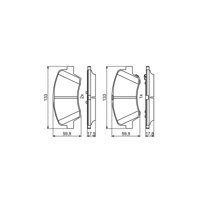 Set placute frana BOSCH 0 986 494 712